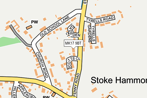 MK17 9BT map - OS OpenMap – Local (Ordnance Survey)