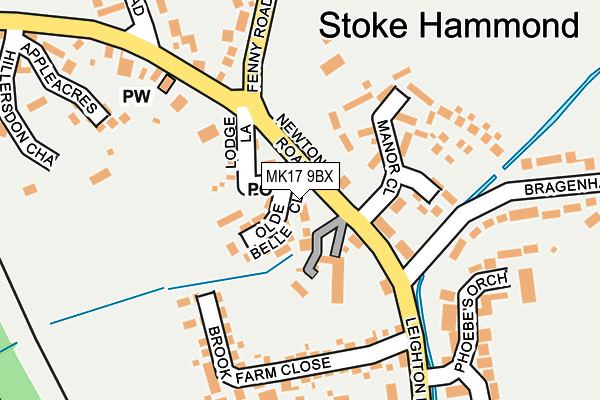 MK17 9BX map - OS OpenMap – Local (Ordnance Survey)