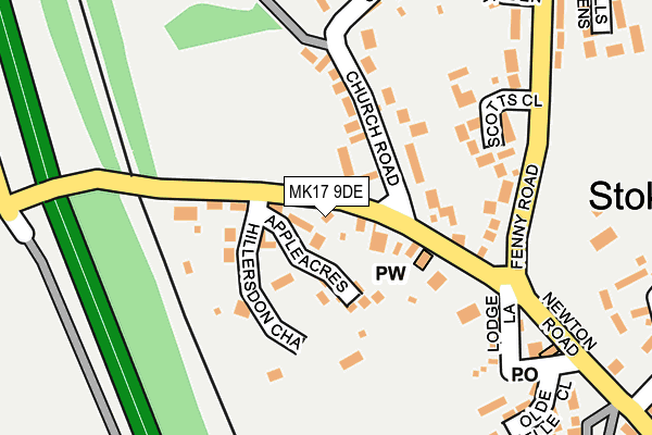 MK17 9DE map - OS OpenMap – Local (Ordnance Survey)