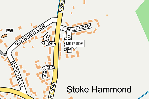 MK17 9DF map - OS OpenMap – Local (Ordnance Survey)