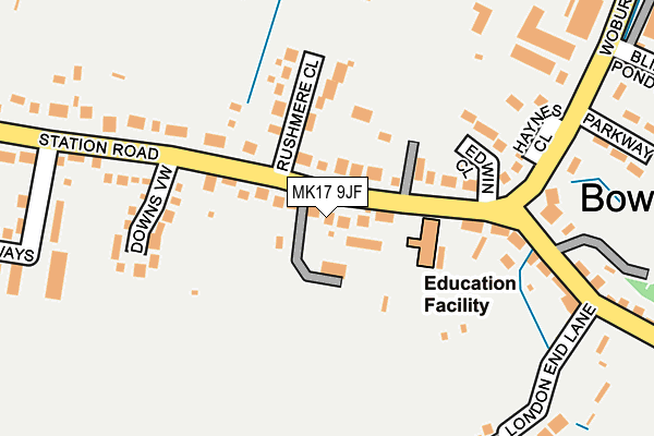 MK17 9JF map - OS OpenMap – Local (Ordnance Survey)