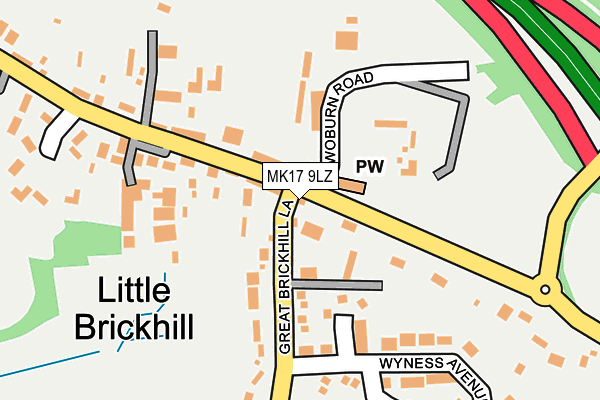 MK17 9LZ map - OS OpenMap – Local (Ordnance Survey)