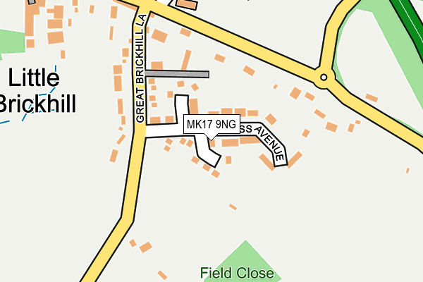 MK17 9NG map - OS OpenMap – Local (Ordnance Survey)