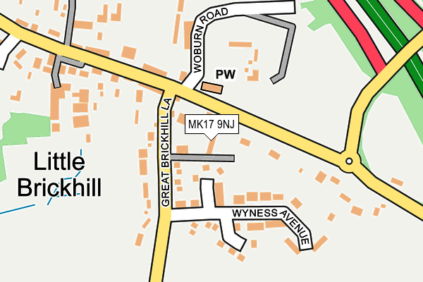 MK17 9NJ map - OS OpenMap – Local (Ordnance Survey)