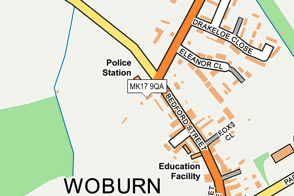 MK17 9QA map - OS OpenMap – Local (Ordnance Survey)