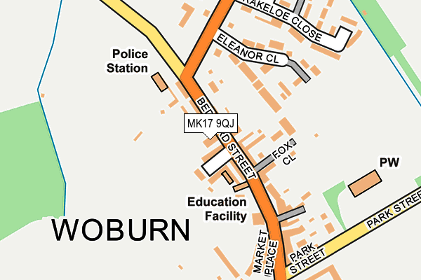 MK17 9QJ map - OS OpenMap – Local (Ordnance Survey)