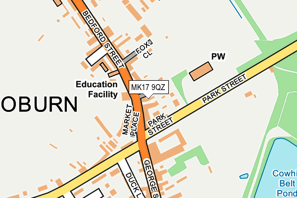 MK17 9QZ map - OS OpenMap – Local (Ordnance Survey)