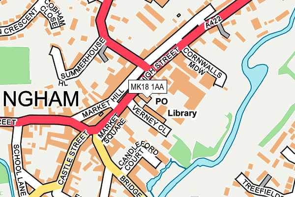 MK18 1AA map - OS OpenMap – Local (Ordnance Survey)