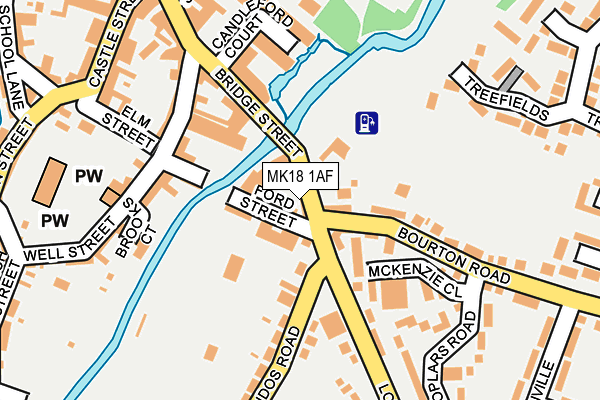 MK18 1AF map - OS OpenMap – Local (Ordnance Survey)