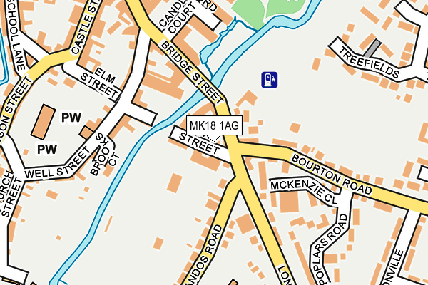 MK18 1AG map - OS OpenMap – Local (Ordnance Survey)