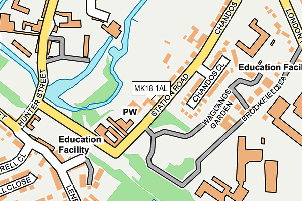 MK18 1AL map - OS OpenMap – Local (Ordnance Survey)