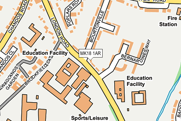 MK18 1AR map - OS OpenMap – Local (Ordnance Survey)