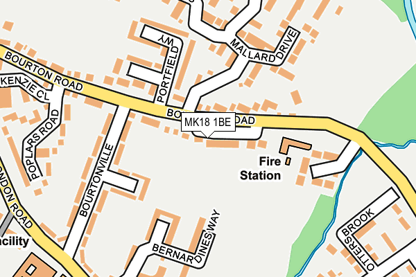 MK18 1BE map - OS OpenMap – Local (Ordnance Survey)