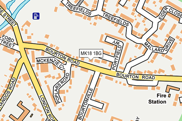 MK18 1BG map - OS OpenMap – Local (Ordnance Survey)