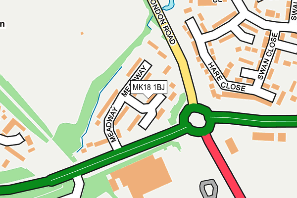 MK18 1BJ map - OS OpenMap – Local (Ordnance Survey)