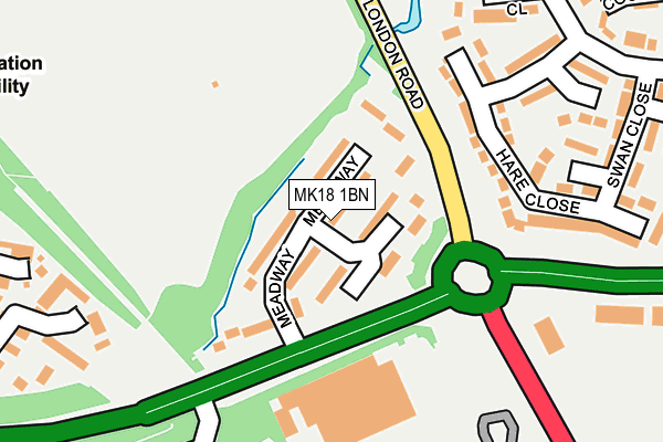 MK18 1BN map - OS OpenMap – Local (Ordnance Survey)