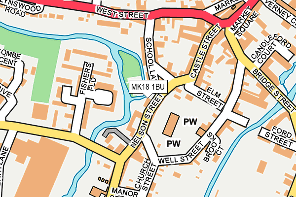 MK18 1BU map - OS OpenMap – Local (Ordnance Survey)