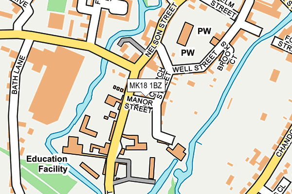 MK18 1BZ map - OS OpenMap – Local (Ordnance Survey)