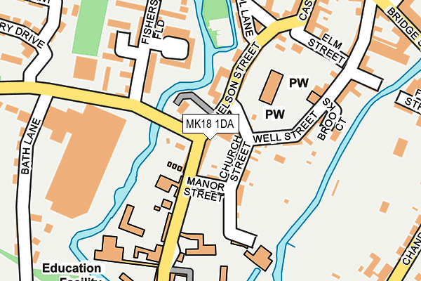 MK18 1DA map - OS OpenMap – Local (Ordnance Survey)