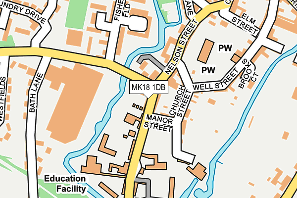 MK18 1DB map - OS OpenMap – Local (Ordnance Survey)