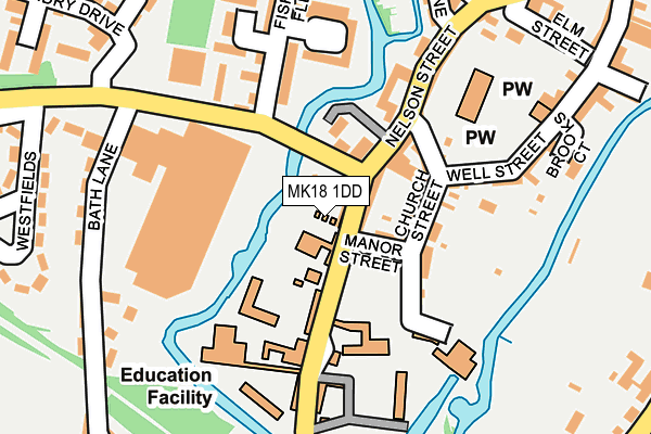 MK18 1DD map - OS OpenMap – Local (Ordnance Survey)