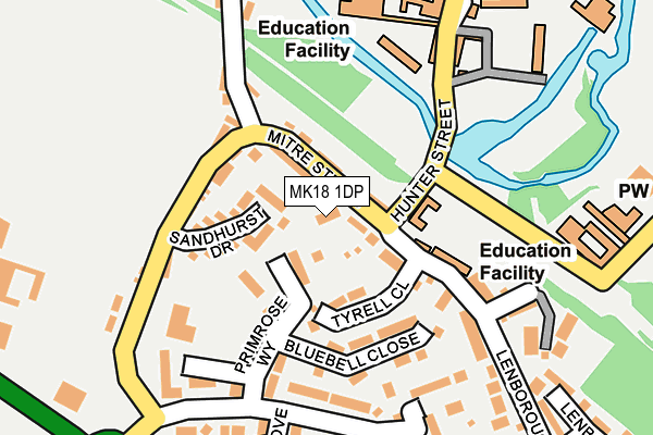 MK18 1DP map - OS OpenMap – Local (Ordnance Survey)