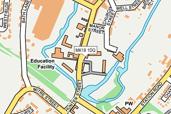 MK18 1DQ map - OS OpenMap – Local (Ordnance Survey)