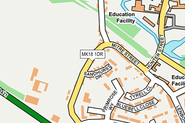 MK18 1DR map - OS OpenMap – Local (Ordnance Survey)