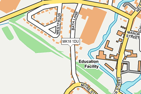 MK18 1DU map - OS OpenMap – Local (Ordnance Survey)