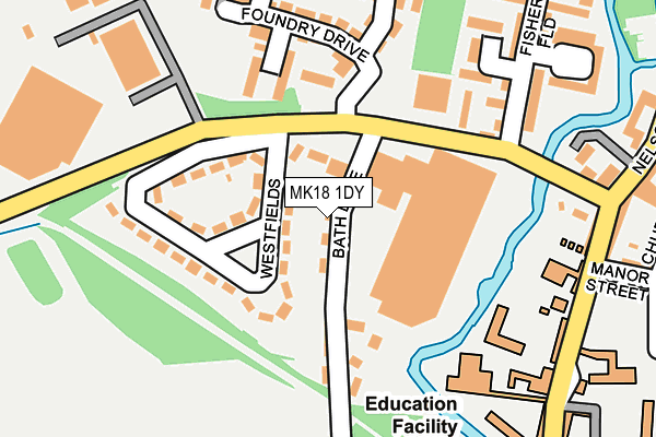 MK18 1DY map - OS OpenMap – Local (Ordnance Survey)