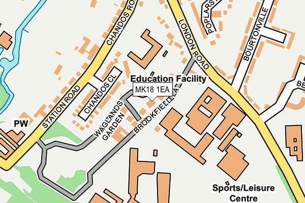 MK18 1EA map - OS OpenMap – Local (Ordnance Survey)