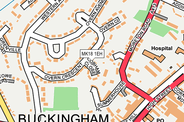 MK18 1EH map - OS OpenMap – Local (Ordnance Survey)