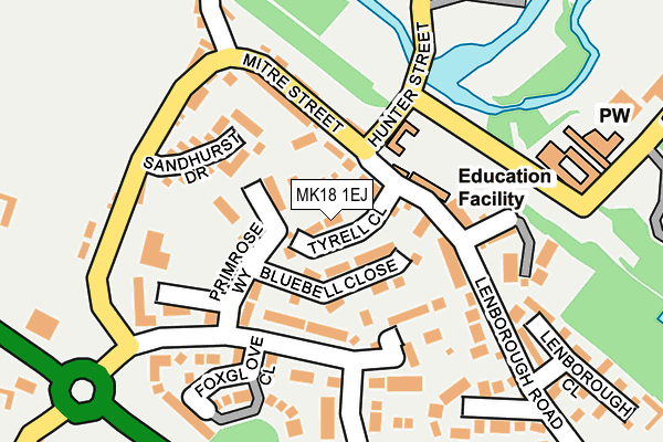 MK18 1EJ map - OS OpenMap – Local (Ordnance Survey)