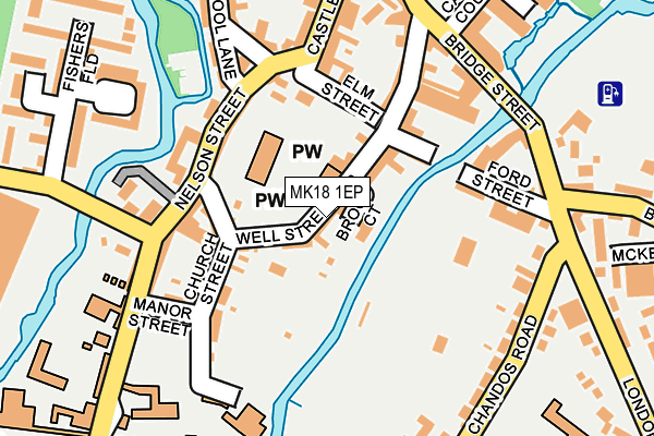 MK18 1EP map - OS OpenMap – Local (Ordnance Survey)