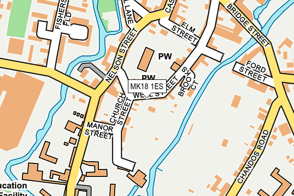 MK18 1ES map - OS OpenMap – Local (Ordnance Survey)