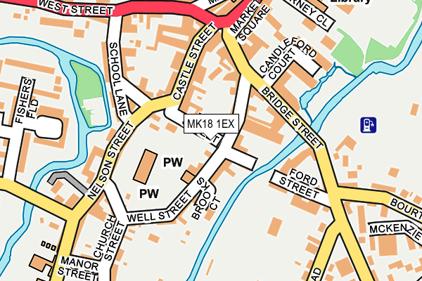 MK18 1EX map - OS OpenMap – Local (Ordnance Survey)