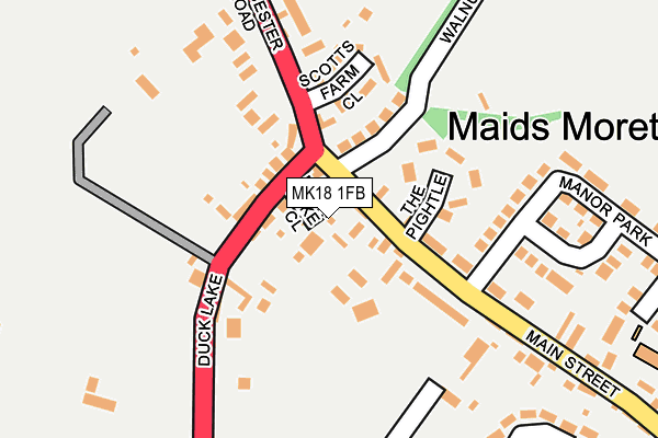 MK18 1FB map - OS OpenMap – Local (Ordnance Survey)