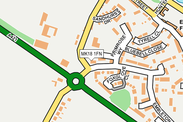 MK18 1FN map - OS OpenMap – Local (Ordnance Survey)