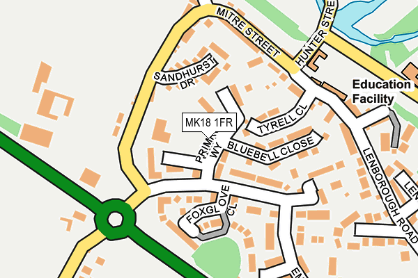 MK18 1FR map - OS OpenMap – Local (Ordnance Survey)