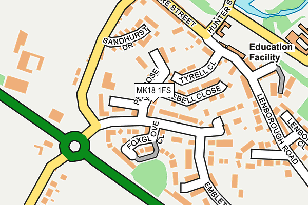 MK18 1FS map - OS OpenMap – Local (Ordnance Survey)