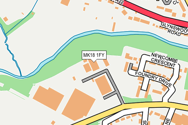 MK18 1FY map - OS OpenMap – Local (Ordnance Survey)