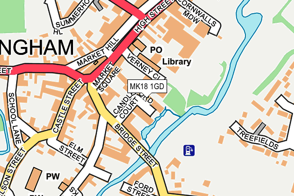 MK18 1GD map - OS OpenMap – Local (Ordnance Survey)
