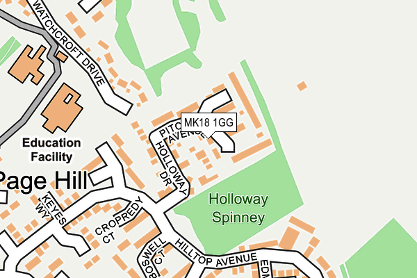 MK18 1GG map - OS OpenMap – Local (Ordnance Survey)