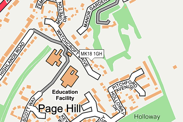 MK18 1GH map - OS OpenMap – Local (Ordnance Survey)