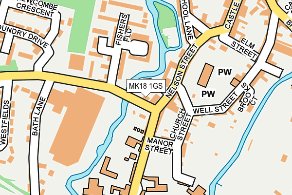 MK18 1GS map - OS OpenMap – Local (Ordnance Survey)