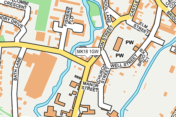 MK18 1GW map - OS OpenMap – Local (Ordnance Survey)
