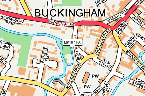 MK18 1HA map - OS OpenMap – Local (Ordnance Survey)