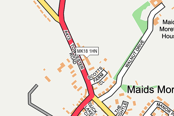 MK18 1HN map - OS OpenMap – Local (Ordnance Survey)
