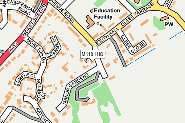 MK18 1HQ map - OS OpenMap – Local (Ordnance Survey)