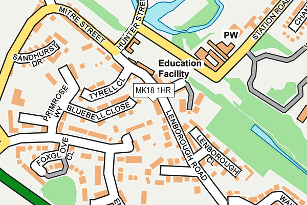 MK18 1HR map - OS OpenMap – Local (Ordnance Survey)